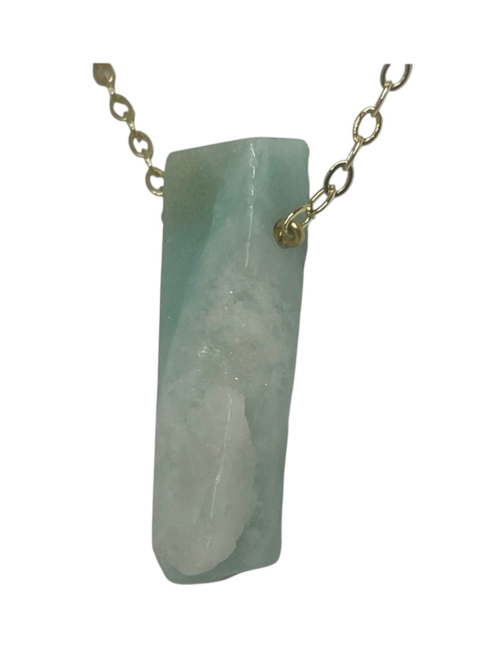 new Jami 𖣔 Raw Amazonite Shard Necklace 𖣔 24K Gold Plated 𖣔 Artisan Handmade - Picture 7 of 16